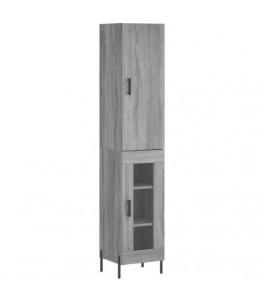 vidaXL Highboard Grey Sonoma 34,5x34x180 cm Engineered Wood