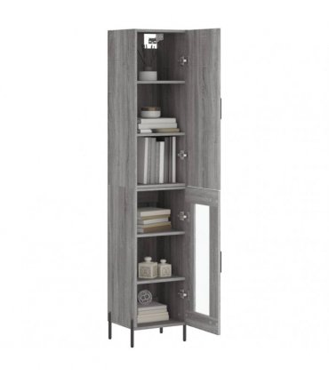 vidaXL Highboard Grey Sonoma 34,5x34x180 cm Engineered Wood