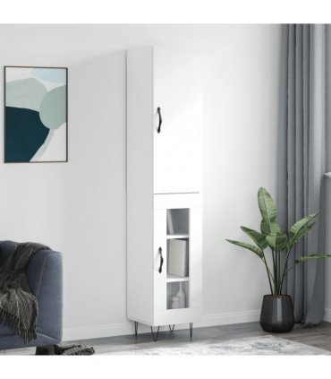 vidaXL Highboard White 34,5x34x180 cm Engineered Wood