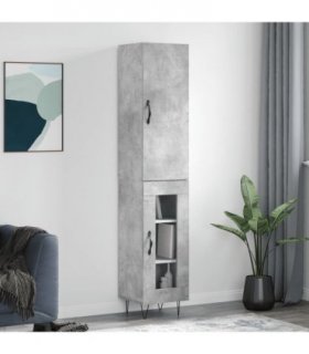 vidaXL Highboard Concrete Grey 34,5x34x180 cm Engineered Wood