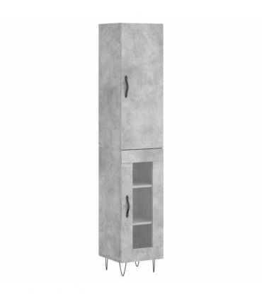 vidaXL Highboard Concrete Grey 34,5x34x180 cm Engineered Wood