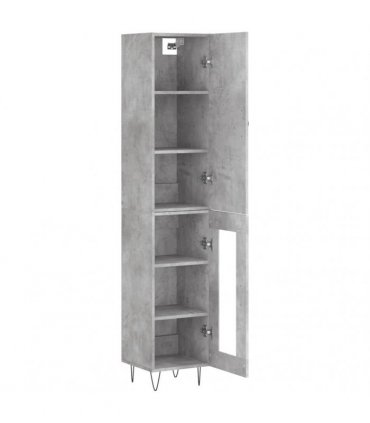 vidaXL Highboard Concrete Grey 34,5x34x180 cm Engineered Wood