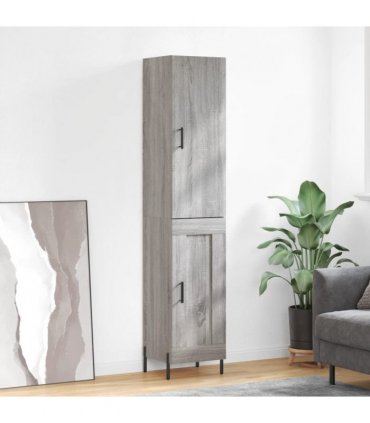 vidaXL Highboard Grey Sonoma 34,5x34x180 cm Engineered Wood
