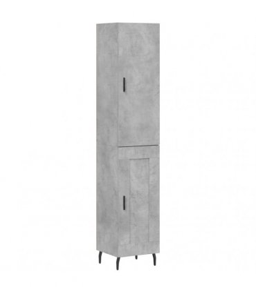 vidaXL Highboard Concrete Grey 34,5x34x180 cm Engineered Wood
