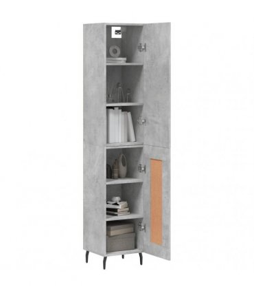 vidaXL Highboard Concrete Grey 34,5x34x180 cm Engineered Wood