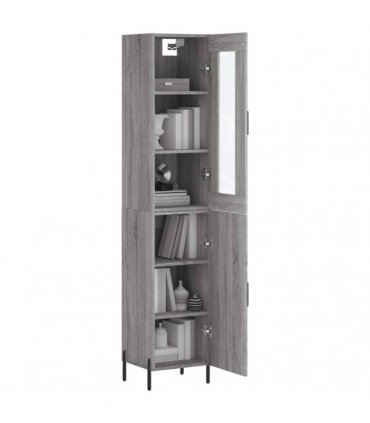 vidaXL Highboard Grey Sonoma 34,5x34x180 cm Engineered Wood