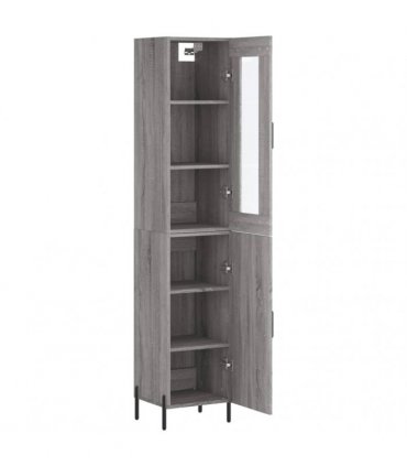vidaXL Highboard Grey Sonoma 34,5x34x180 cm Engineered Wood