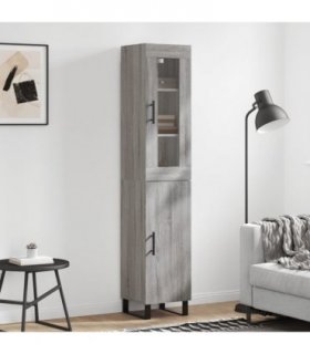 vidaXL Highboard Grey Sonoma 34,5x34x180 cm Engineered Wood