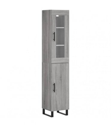 vidaXL Highboard Grey Sonoma 34,5x34x180 cm Engineered Wood
