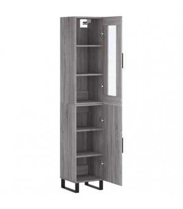 vidaXL Highboard Grey Sonoma 34,5x34x180 cm Engineered Wood