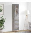 vidaXL Highboard Grey Sonoma 34,5x34x180 cm Engineered Wood
