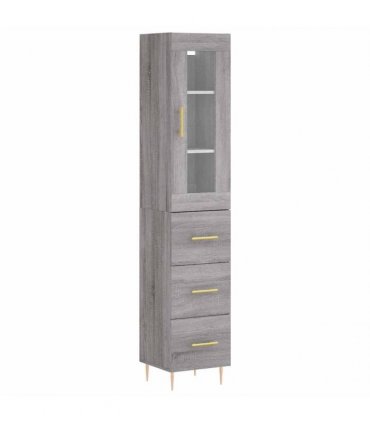 vidaXL Highboard Grey Sonoma 34,5x34x180 cm Engineered Wood