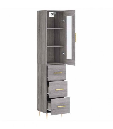 vidaXL Highboard Grey Sonoma 34,5x34x180 cm Engineered Wood