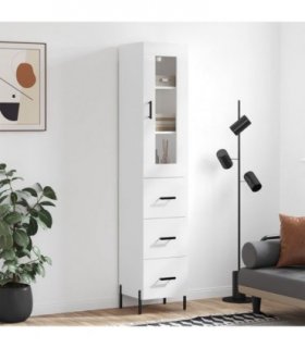 vidaXL Highboard White 34,5x34x180 cm Engineered Wood
