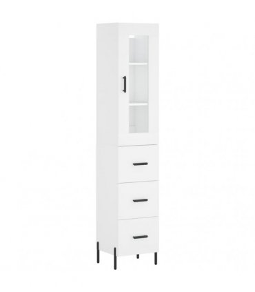 vidaXL Highboard White 34,5x34x180 cm Engineered Wood