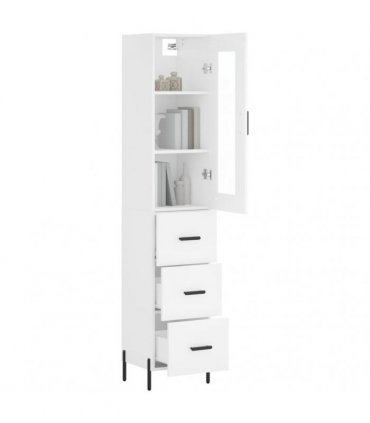 vidaXL Highboard White 34,5x34x180 cm Engineered Wood