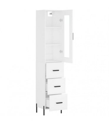 vidaXL Highboard White 34,5x34x180 cm Engineered Wood