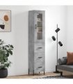 vidaXL Highboard Concrete Grey 34,5x34x180 cm Engineered Wood