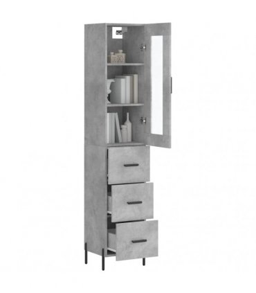 vidaXL Highboard Concrete Grey 34,5x34x180 cm Engineered Wood