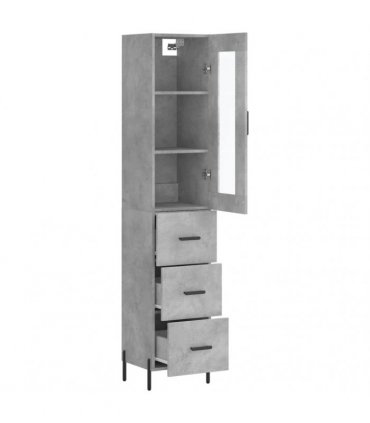 vidaXL Highboard Concrete Grey 34,5x34x180 cm Engineered Wood