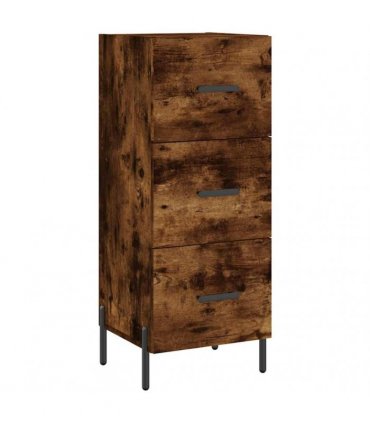 vidaXL Highboard Smoked Oak 34,5x34x180 cm Engineered Wood