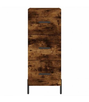 vidaXL Highboard Smoked Oak 34,5x34x180 cm Engineered Wood