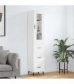 vidaXL Highboard White 34,5x34x180 cm Engineered Wood