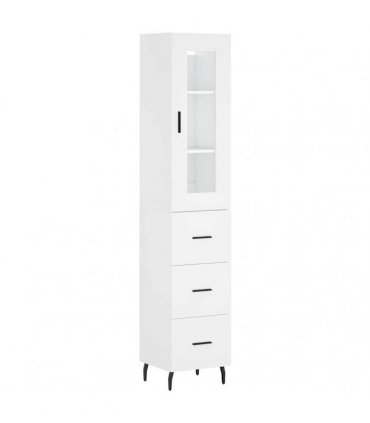 vidaXL Highboard White 34,5x34x180 cm Engineered Wood