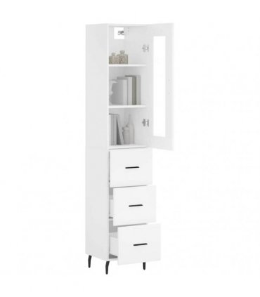 vidaXL Highboard White 34,5x34x180 cm Engineered Wood