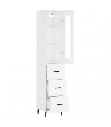 vidaXL Highboard White 34,5x34x180 cm Engineered Wood