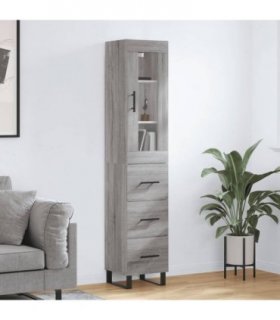 vidaXL Highboard Grey Sonoma 34,5x34x180 cm Engineered Wood