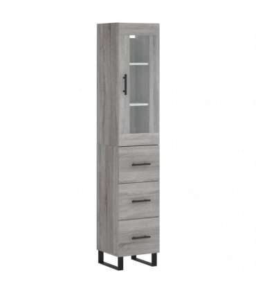 vidaXL Highboard Grey Sonoma 34,5x34x180 cm Engineered Wood