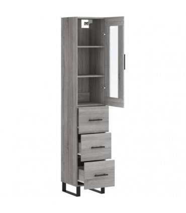 vidaXL Highboard Grey Sonoma 34,5x34x180 cm Engineered Wood