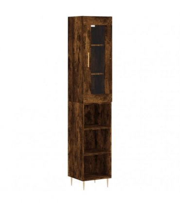 vidaXL Highboard Smoked Oak 34,5x34x180 cm Engineered Wood
