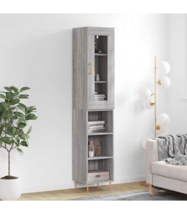 vidaXL Highboard Grey Sonoma 34,5x34x180 cm Engineered Wood