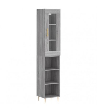vidaXL Highboard Grey Sonoma 34,5x34x180 cm Engineered Wood