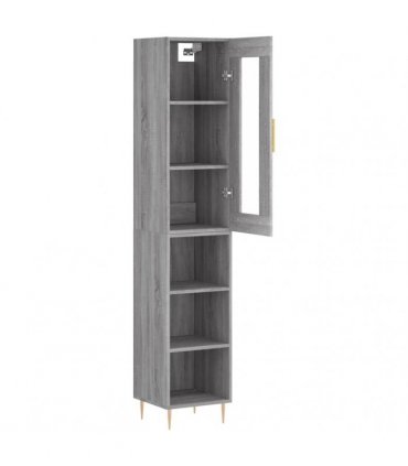 vidaXL Highboard Grey Sonoma 34,5x34x180 cm Engineered Wood