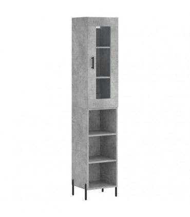vidaXL Highboard Concrete Grey 34,5x34x180 cm Engineered Wood