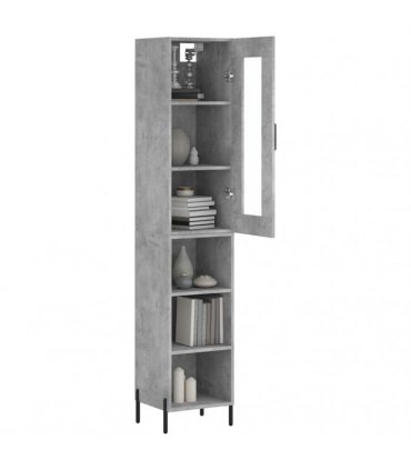vidaXL Highboard Concrete Grey 34,5x34x180 cm Engineered Wood