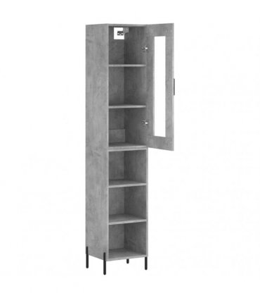 vidaXL Highboard Concrete Grey 34,5x34x180 cm Engineered Wood