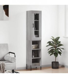 vidaXL Highboard Grey Sonoma 34,5x34x180 cm Engineered Wood