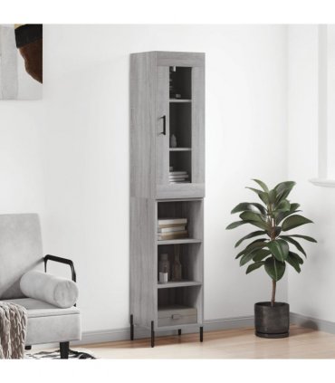 vidaXL Highboard Grey Sonoma 34,5x34x180 cm Engineered Wood