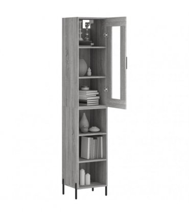 vidaXL Highboard Grey Sonoma 34,5x34x180 cm Engineered Wood