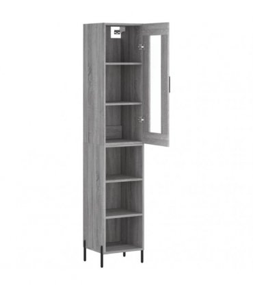 vidaXL Highboard Grey Sonoma 34,5x34x180 cm Engineered Wood