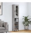 vidaXL Highboard Grey Sonoma 34,5x34x180 cm Engineered Wood