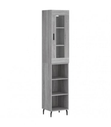 vidaXL Highboard Grey Sonoma 34,5x34x180 cm Engineered Wood
