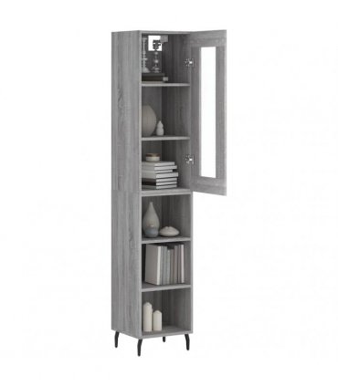 vidaXL Highboard Grey Sonoma 34,5x34x180 cm Engineered Wood