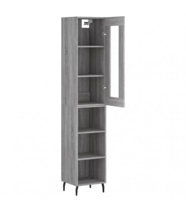 vidaXL Highboard Grey Sonoma 34,5x34x180 cm Engineered Wood