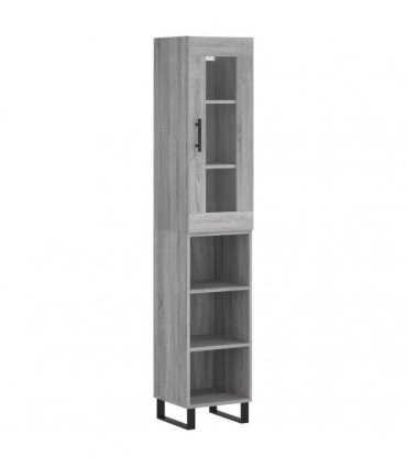 vidaXL Highboard Grey Sonoma 34,5x34x180 cm Engineered Wood