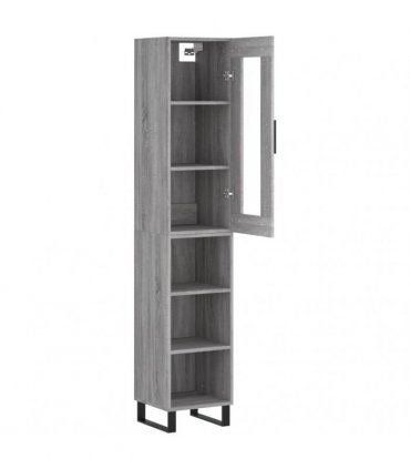 vidaXL Highboard Grey Sonoma 34,5x34x180 cm Engineered Wood